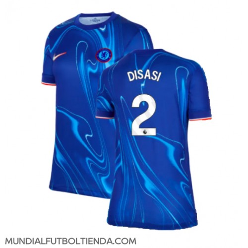 Camiseta Chelsea Axel Disasi #2 Primera Equipación Replica 2024-25 para mujer mangas cortas